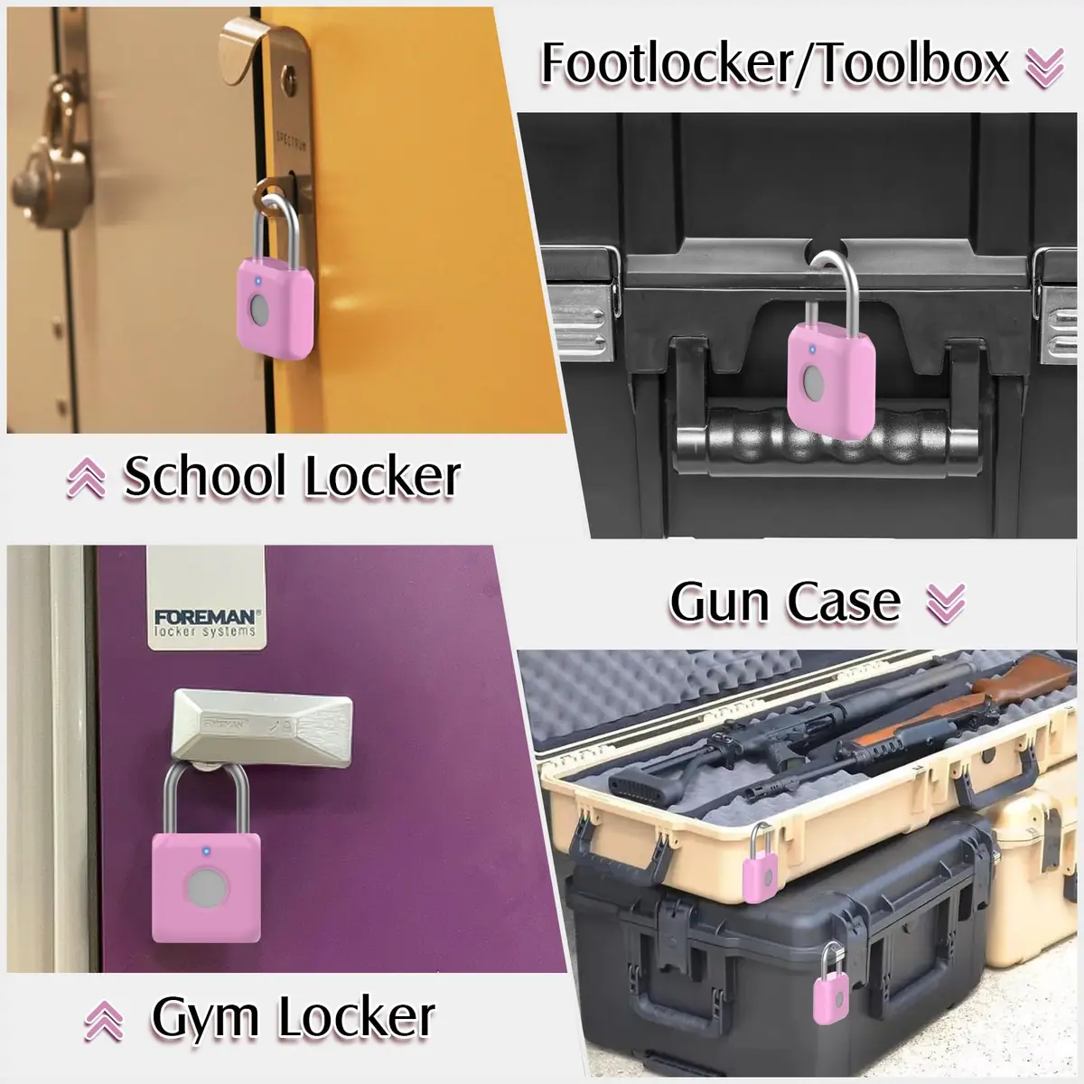 Pothunder Fingerprint Padlock, Locker Lock, Combination Lock, APP Unlock, USB Rechargeable, Suitable for Gym Locker, Door, Locker - view 9