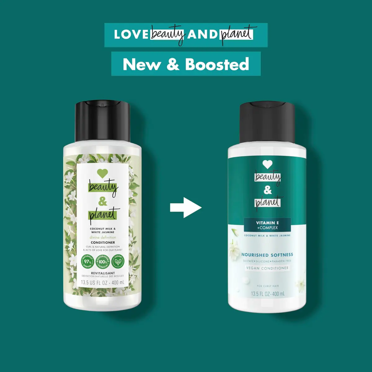 Love Beauty and Planet Conditioner with Vitamin E Coconut Milk & White Jasmine 13.5 oz | Curly Hair Nourishment - view 5
