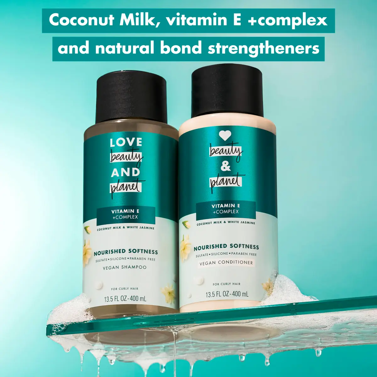 Love Beauty and Planet Conditioner with Vitamin E Coconut Milk & White Jasmine 13.5 oz | Curly Hair Nourishment - view 6