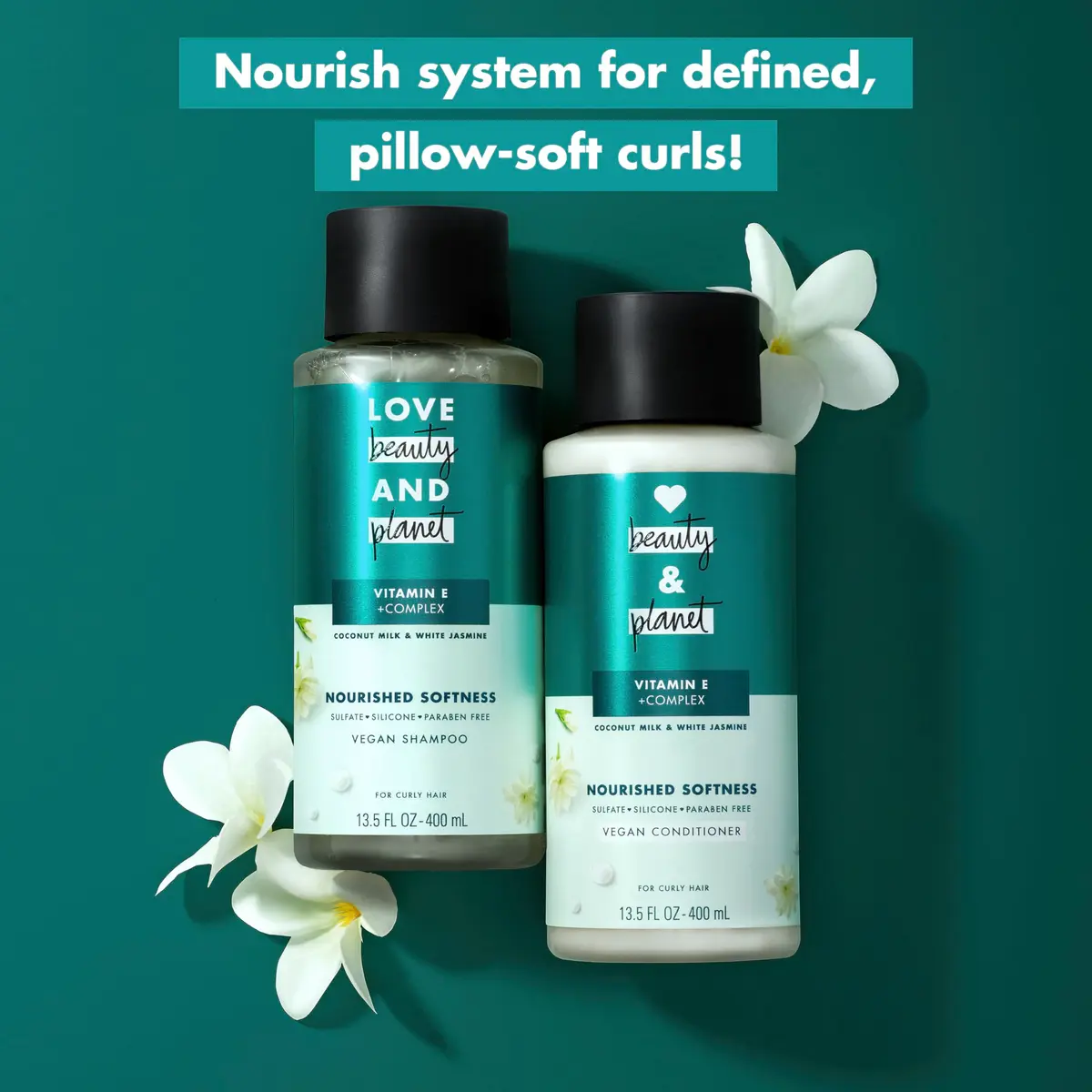 Love Beauty and Planet Conditioner with Vitamin E Coconut Milk & White Jasmine 13.5 oz | Curly Hair Nourishment - view 4