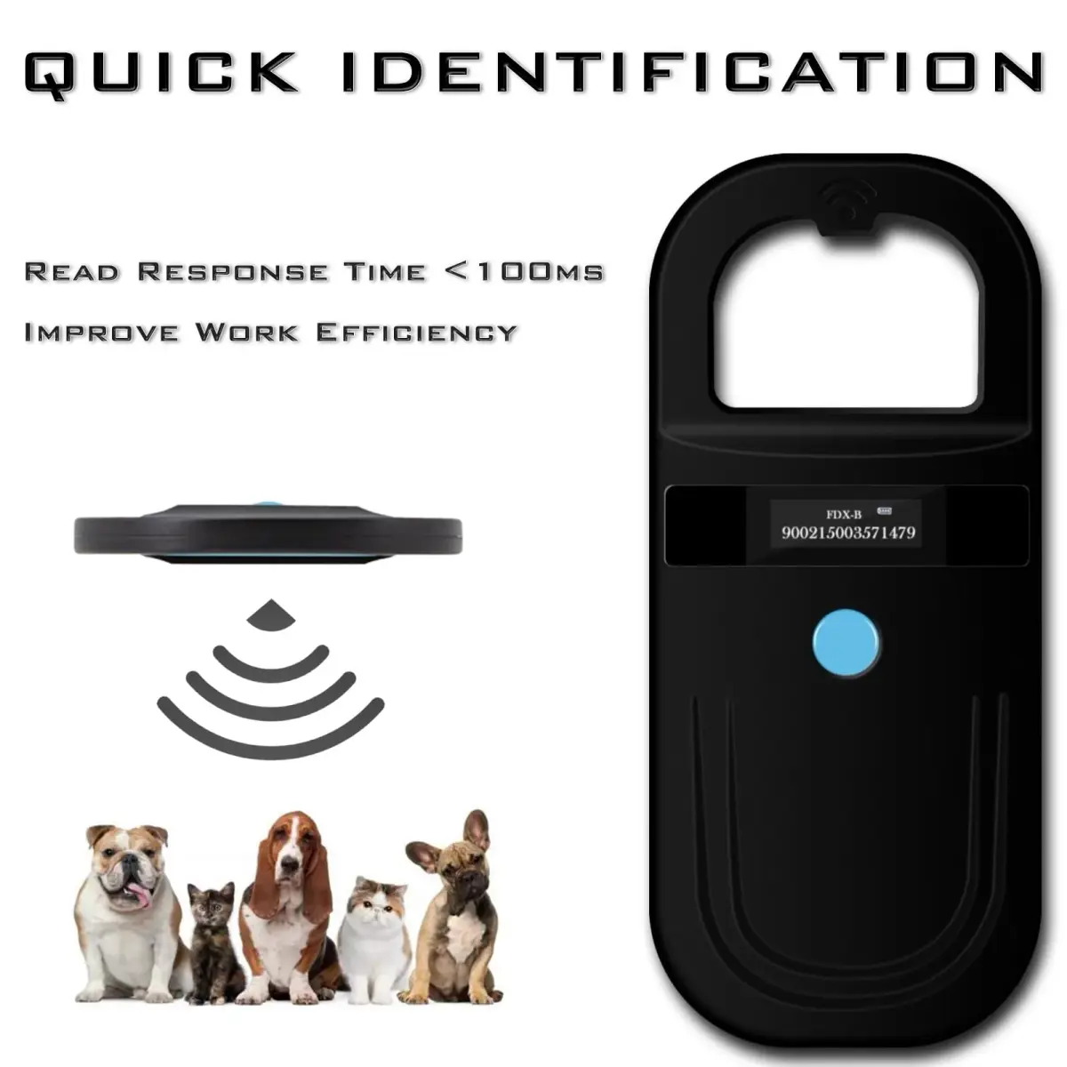 Smoostart Microchip Scanner FDX-B/EMID Compatible, 1000 Records USB Upload | Reads 15-Digit FDX-B & 10-Digit EMID Pet Chips - view 4