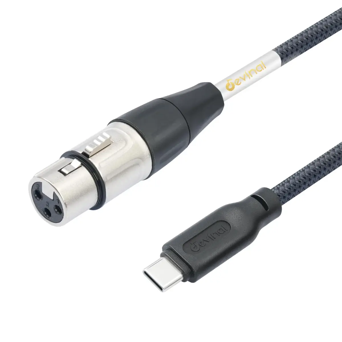 Devinal Upgrade XLR Female to USB C Cable 3m (10ft) | Balanced Mic Recording Cord for Smartphones & MacBooks - main product image