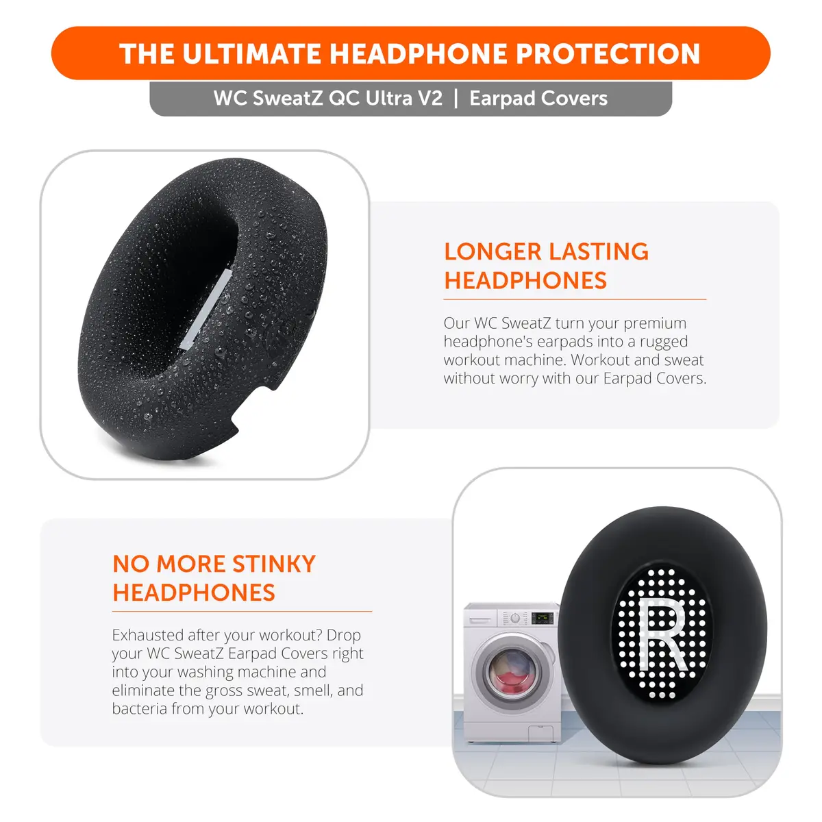 WC SweatZ QC Ultra - Patented Silicone Covers for Bose QuietComfort Ultra Gen 1 & 2 | Sweat & Moisture Resistant - view 4