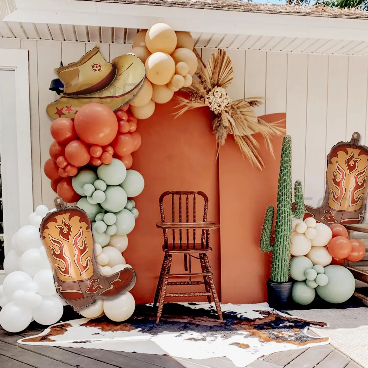 GGDE Western Themed Party Balloons Cowboy Hat & Boot Set (4 Pcs) | Assorted Colors - view 5