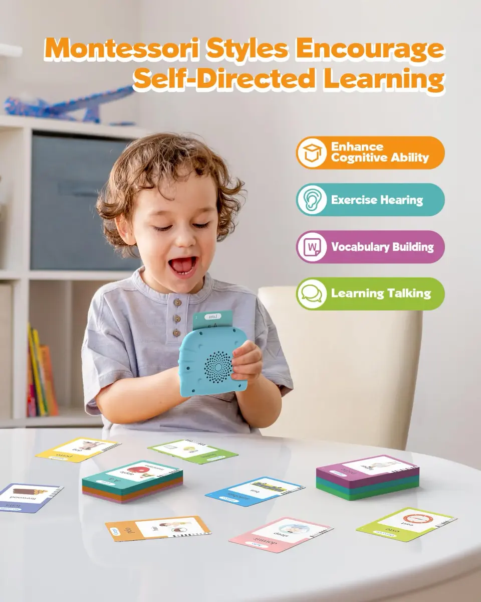 Airbition Bilingual Talking Flash Cards Blue | Learn Spanish & English with 512 Words - view 3