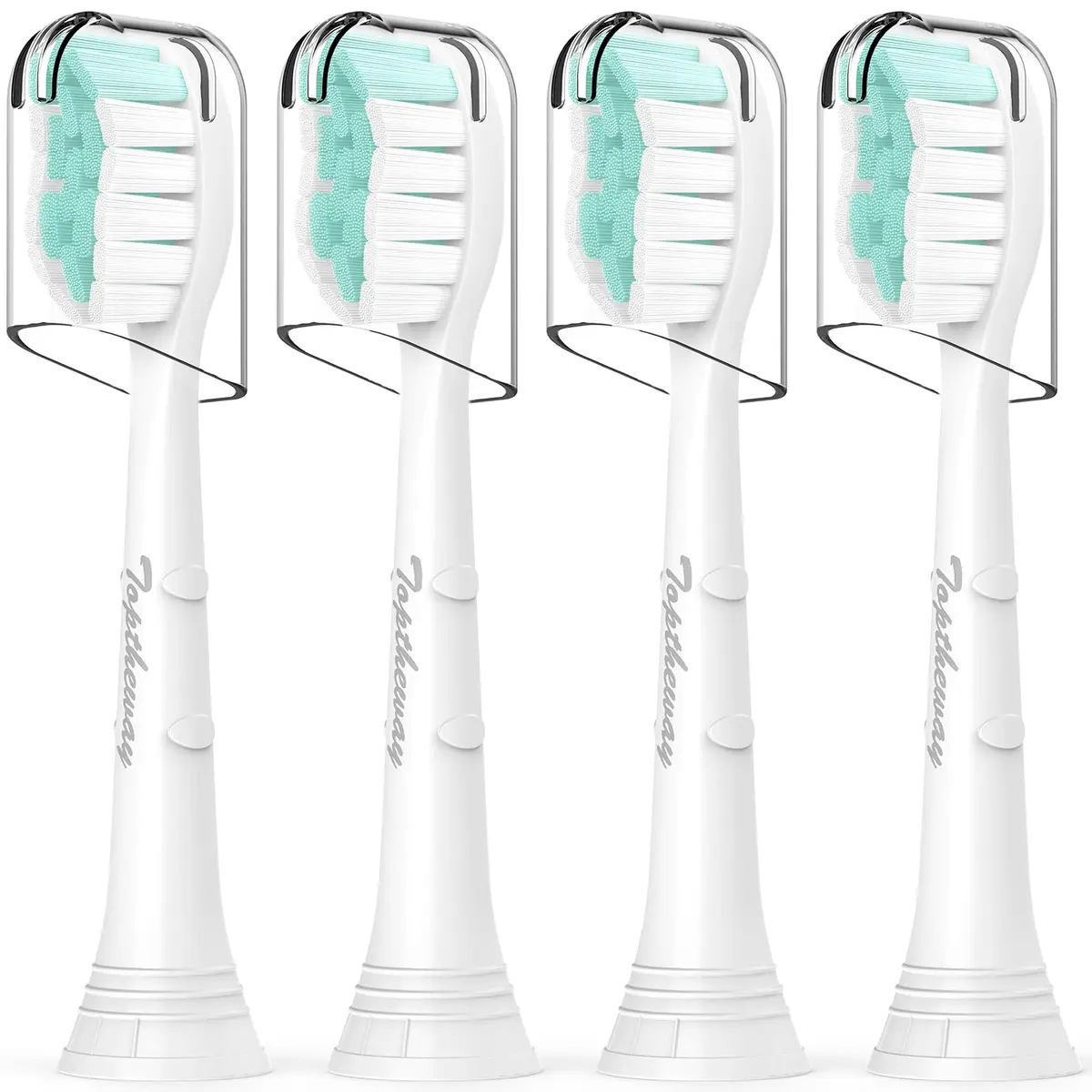 Toptheway Toothbrush Replacement Heads Compatible with Phillips Sonicare 4100/5100/C2/G2/C1, Medium Soft, 4 Pack | Genuine DuPont Bristles - main product image