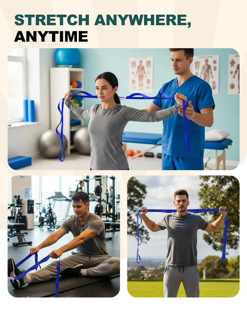 Trideer Stretching Strap with Loops, Yoga Strap, Stretch Bands for Exercise | Durable & Versatile for Flexibility & Recovery - view 5
