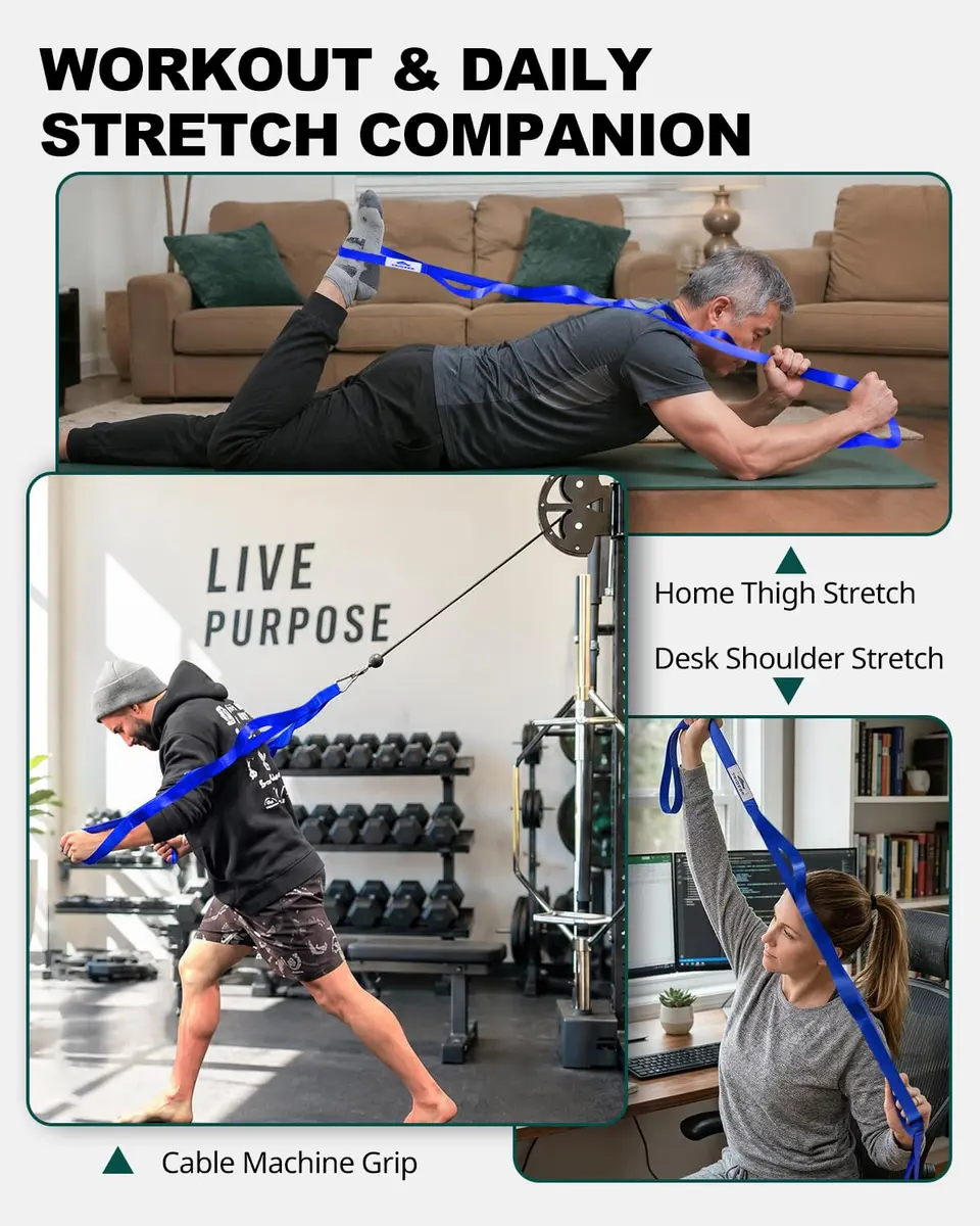 Trideer Stretching Strap with Loops, Yoga Strap, Stretch Bands for Exercise | Durable & Versatile for Flexibility & Recovery - view 8
