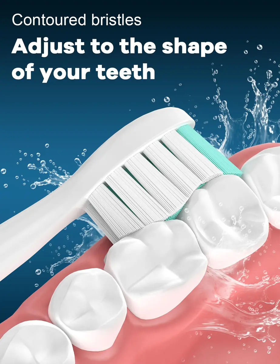 toptheway Toothbrush Replacement Heads Compatible with Phillips Sonicare 4100 5100 5300, Medium Soft, 8 Pack | Genuine DuPont Filaments - view 5