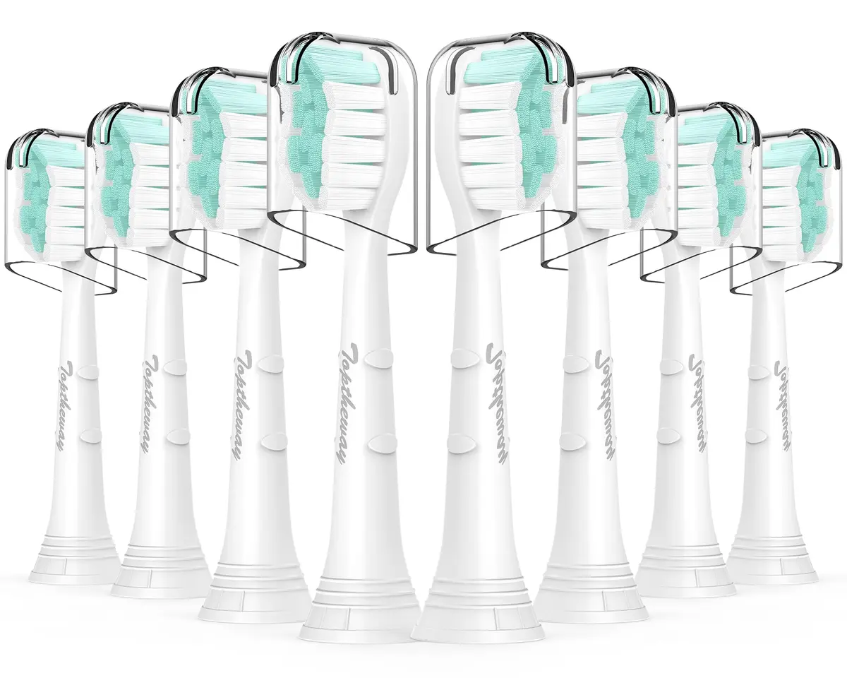 toptheway Toothbrush Replacement Heads Compatible with Phillips Sonicare 4100 5100 5300, Medium Soft, 8 Pack | Genuine DuPont Filaments - main product image
