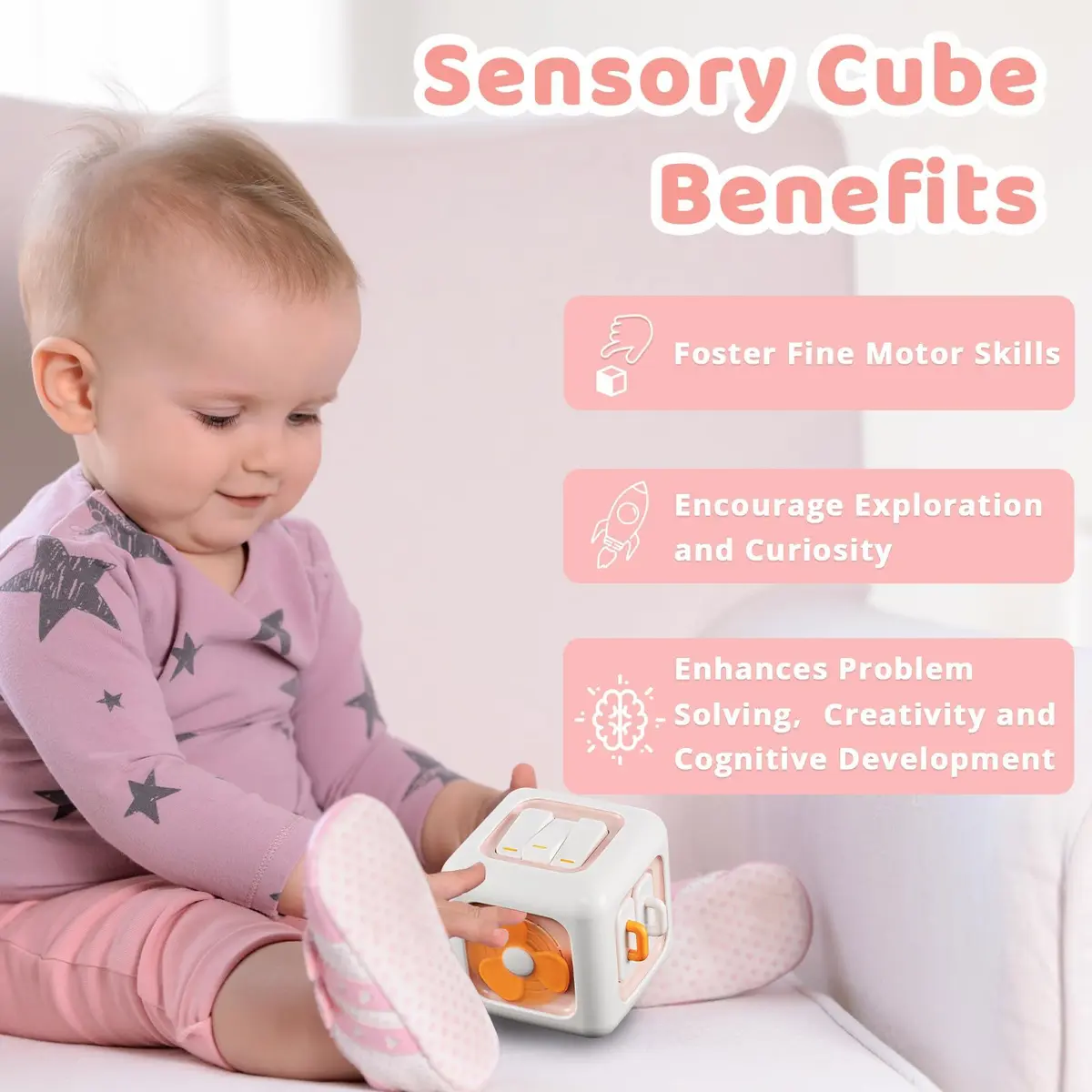SOCBTNSO Montessori Busy Cube Travel Toy for Toddlers | 6-in-1 Sensory & Cognitive Development - view 5