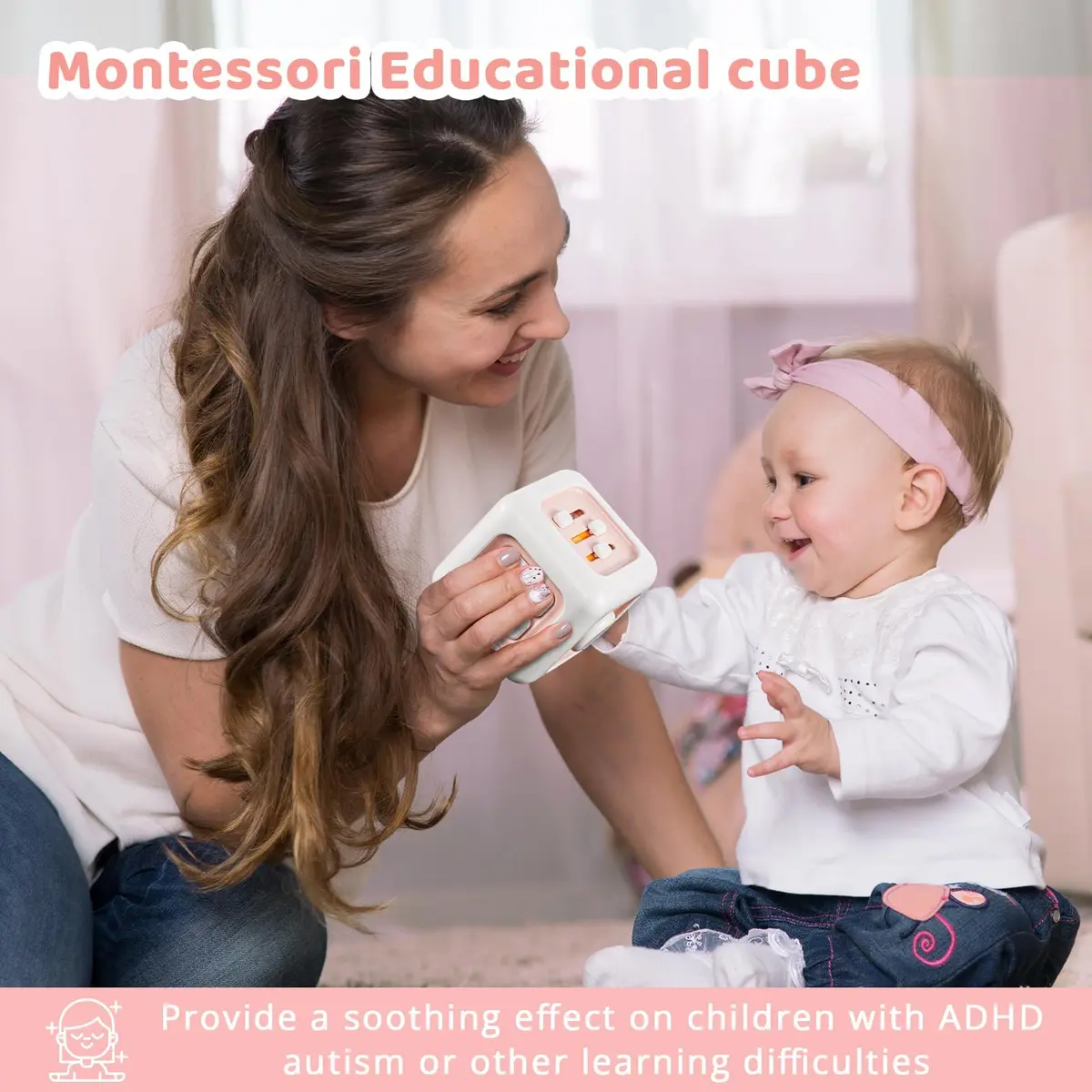 SOCBTNSO Montessori Busy Cube Travel Toy for Toddlers | 6-in-1 Sensory & Cognitive Development - view 2