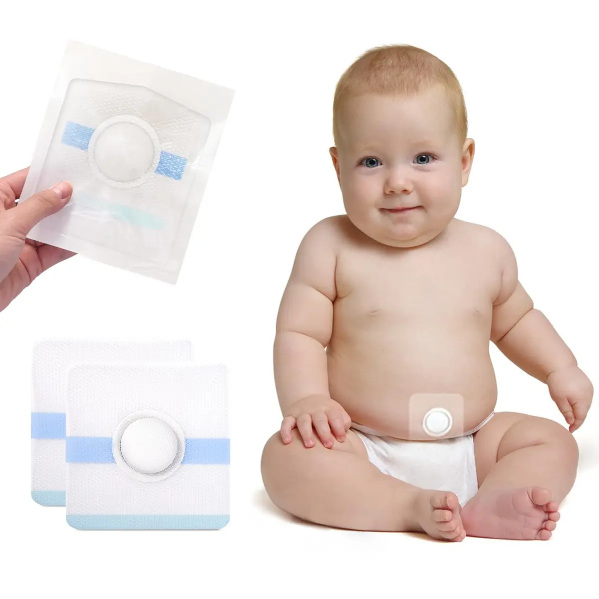 GRLEAYIE Baby Belly Navel Patches 8x8cm | Skin-Friendly, Breathable & Waterproof for Newborns - main product image