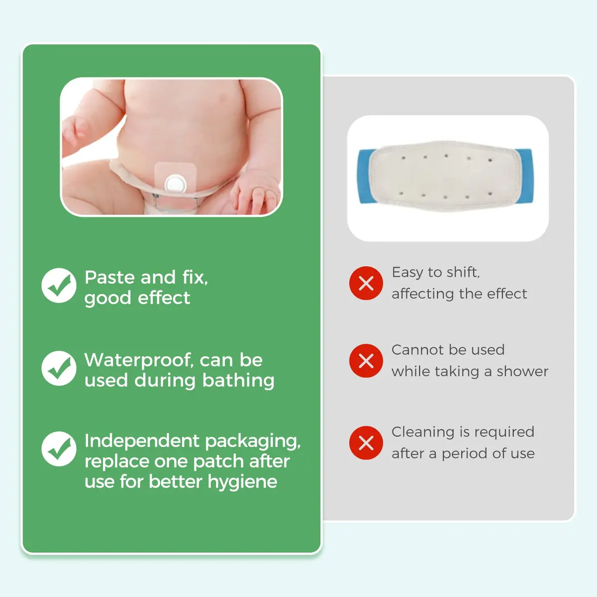 GRLEAYIE Baby Belly Navel Patches 8x8cm | Skin-Friendly, Breathable & Waterproof for Newborns - view 3