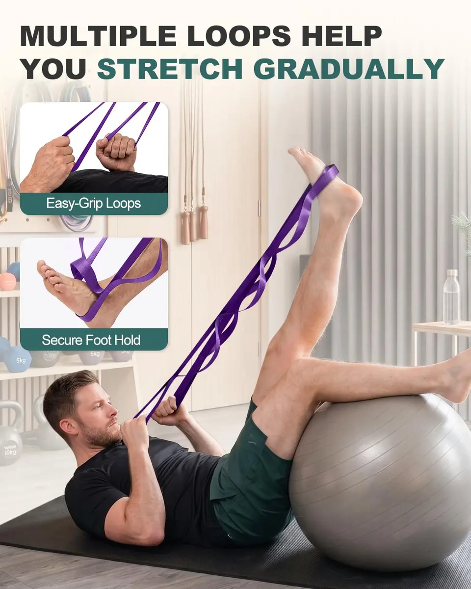 Trideer Stretching Strap Yoga Strap Physical Therapy 75" | Durable & Versatile for Home & Gym Use - view 5