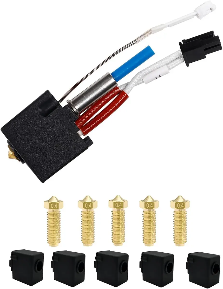 Aladrs Hotend Kit for Anycubic Kobra 2 Series 3D Printers, 0.4mm Brass Nozzle, 1.75mm Filament, Includes 5 Nozzles & 5 Silicone Socks - view 2
