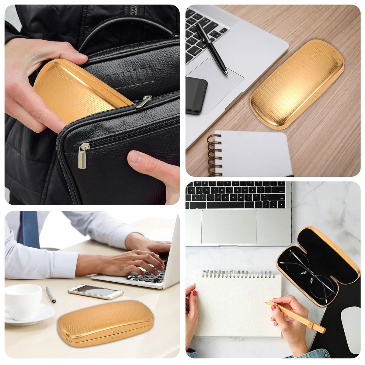 Hifot Metal Eyeglass Case, Hard Shell, Aluminum Spectacles Box, 15.5cm x 6.5cm | Stylish & Durable - view 6