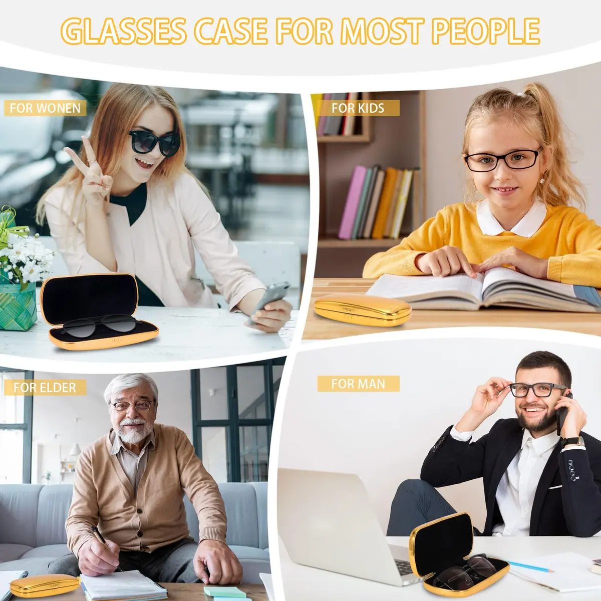 Hifot Metal Eyeglass Case, Hard Shell, Aluminum Spectacles Box, 15.5cm x 6.5cm | Stylish & Durable - view 7
