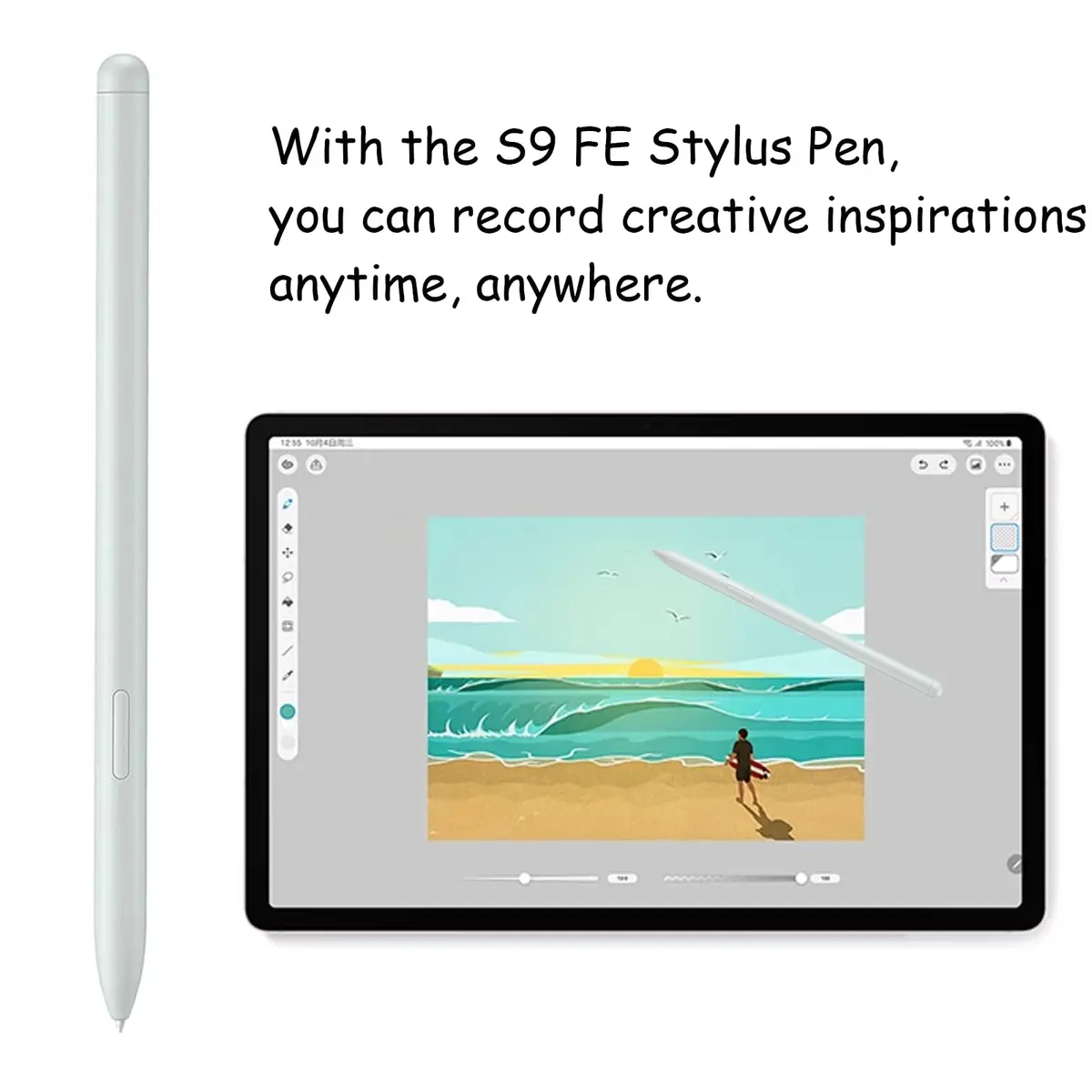 Anglepingping 2 Pack S Pen for Galaxy Tab S9 FE / S9 FE+ | 4096 Levels Pressure, Multi-functional, Green - view 5