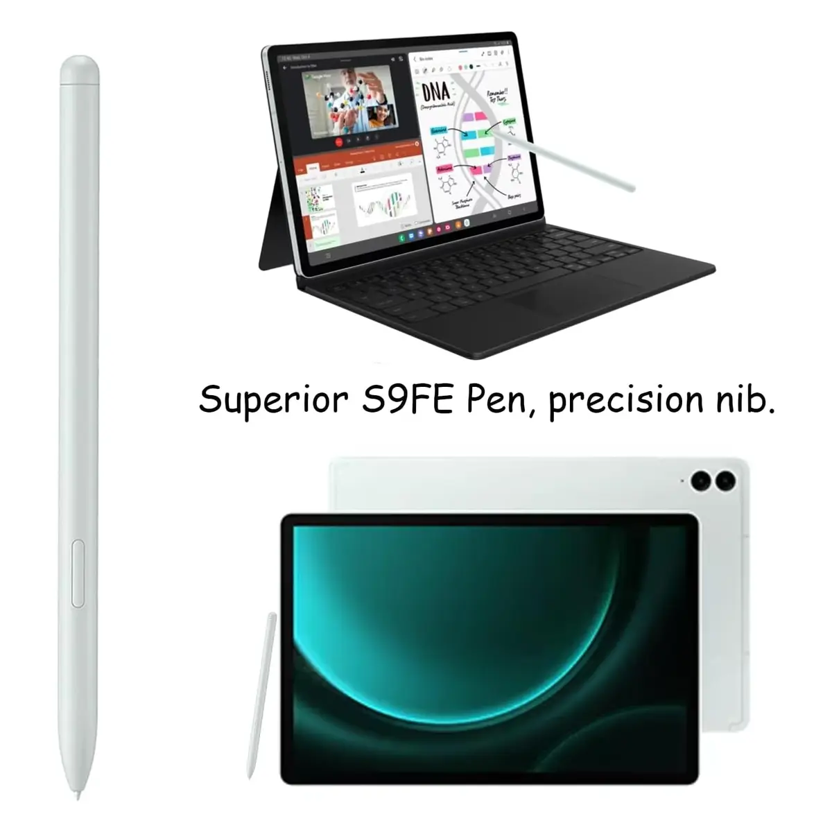 Anglepingping 2 Pack S Pen for Galaxy Tab S9 FE / S9 FE+ | 4096 Levels Pressure, Multi-functional, Green - view 6