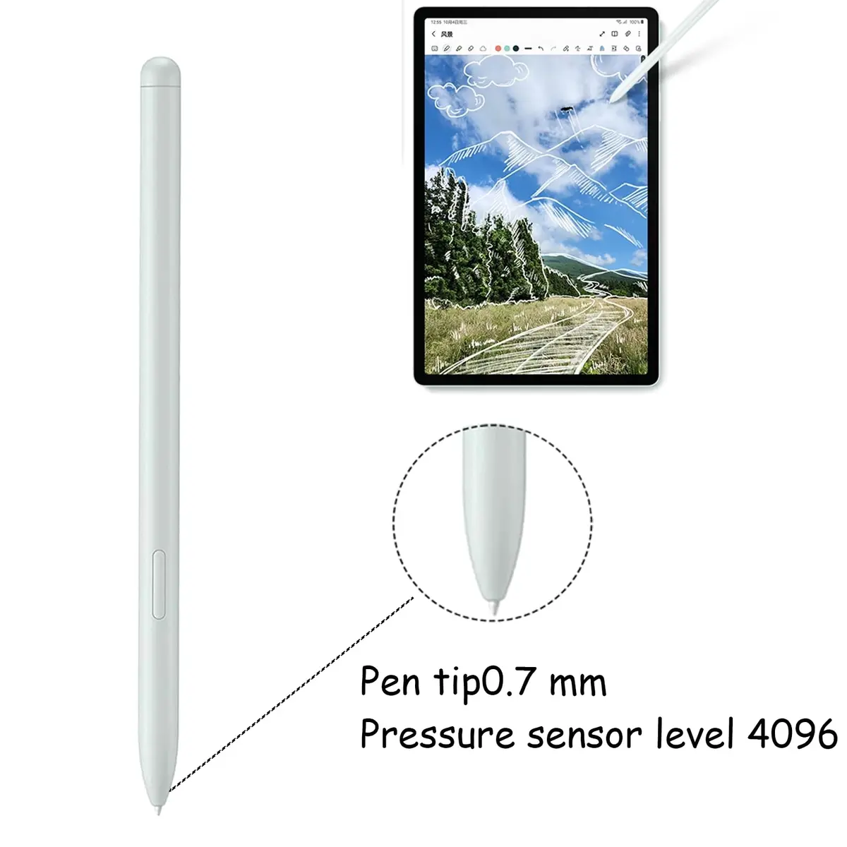 Anglepingping 2 Pack S Pen for Galaxy Tab S9 FE / S9 FE+ | 4096 Levels Pressure, Multi-functional, Green - view 2