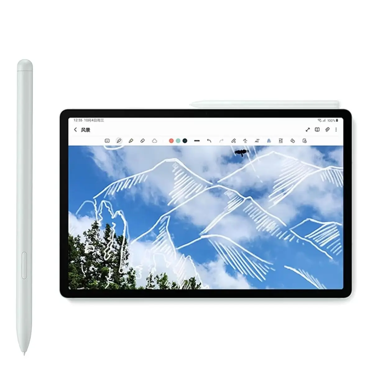 Anglepingping 2 Pack S Pen for Galaxy Tab S9 FE / S9 FE+ | 4096 Levels Pressure, Multi-functional, Green - view 4