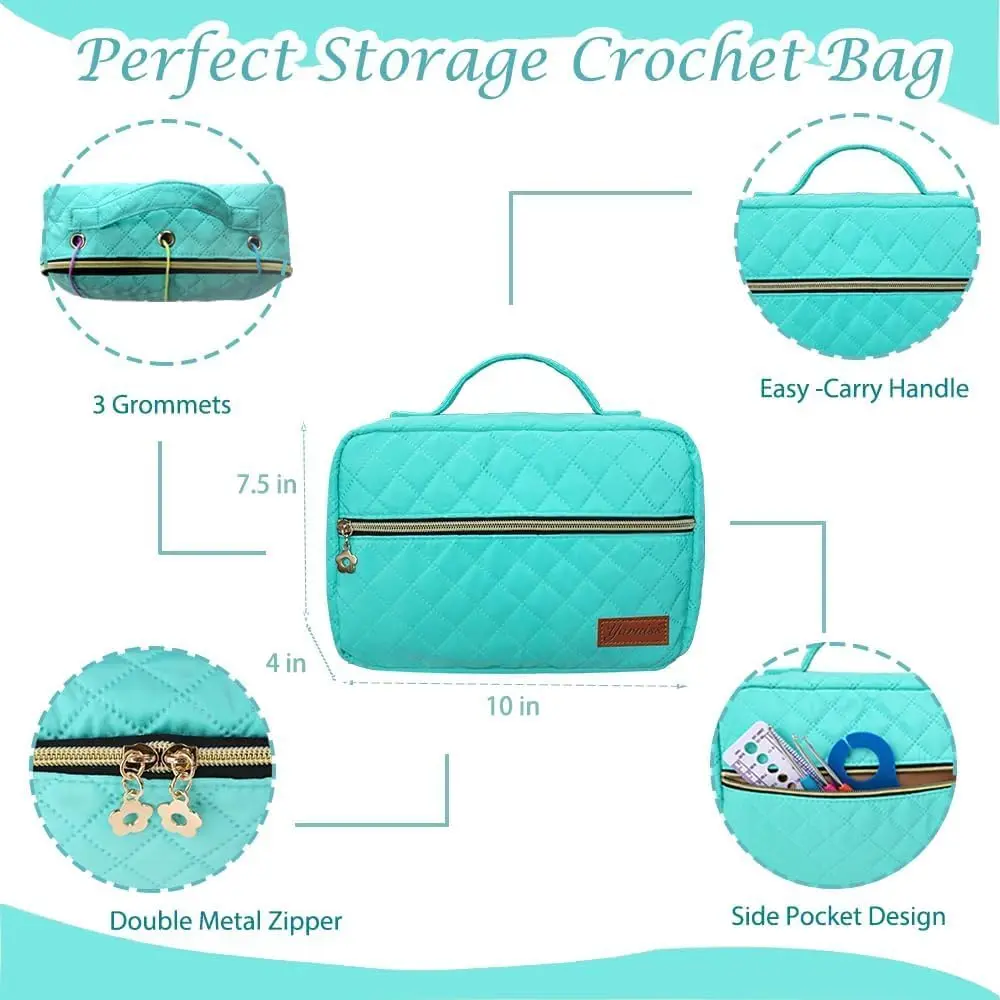 Yarniss Beginner Crochet Kit with Ergonomic Hooks, 12 Yarns & Storage Bag | Learn to Crochet with Video Tutorial - view 5