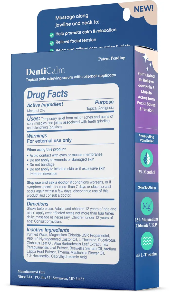 nfuse DentiCalm Soothing Pain Relief for Teeth Grinding & Jaw Clenching 0.47 OZ | Targeted Facial Tension Relief - view 2