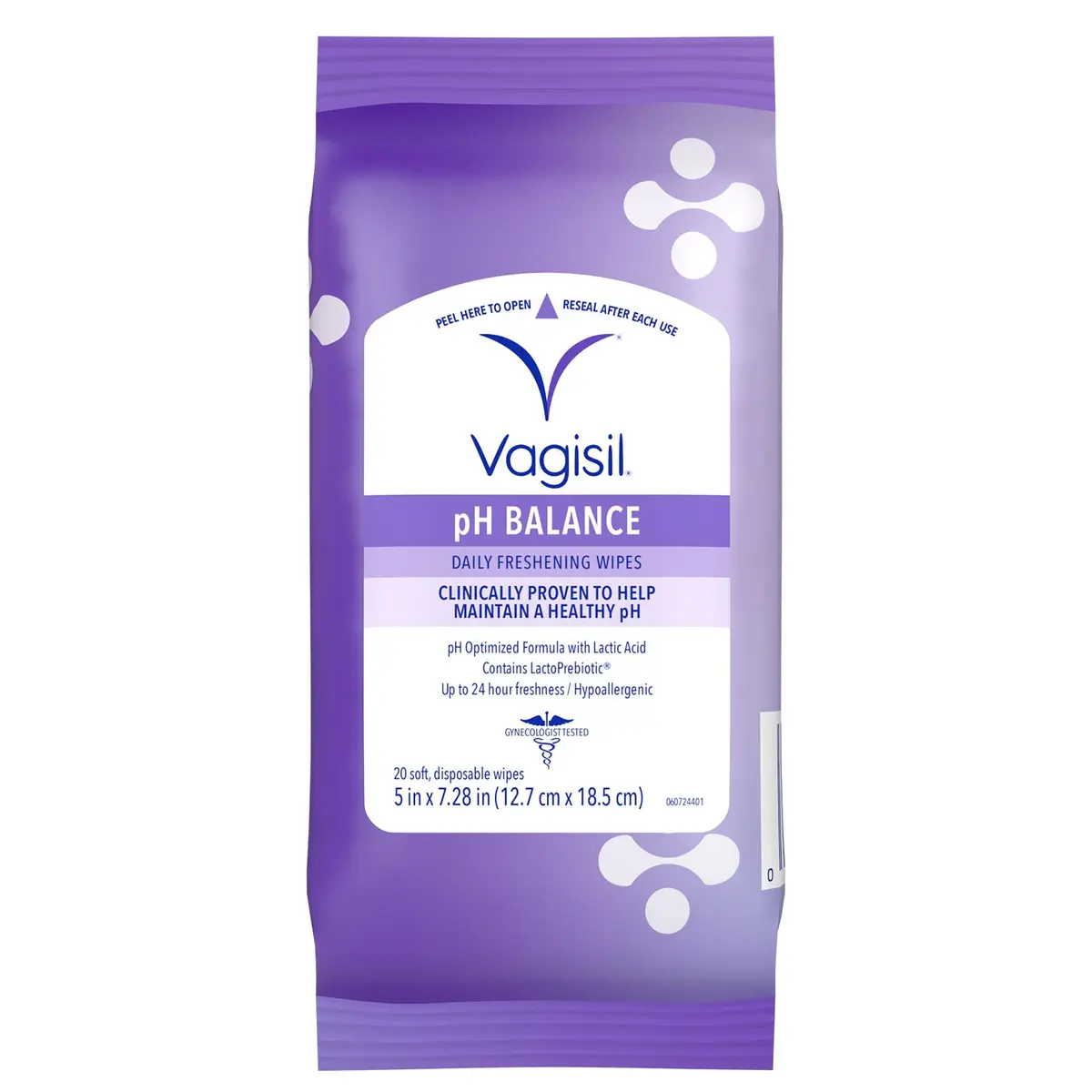 Vagisil pH Balance Daily Feminine Wipes 20 | Maintains pH & Freshness, Gynecologist Tested - main product image