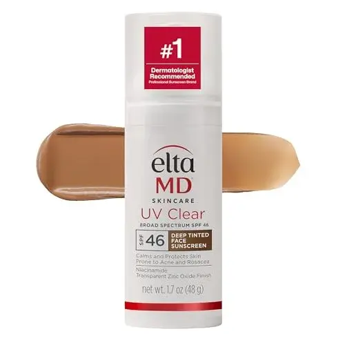 EltaMD UV Clear Deep Tinted Face Sunscreen SPF 46, 1.7 oz Pump | Broad Spectrum Protection for Deep Skin Tones - main product image