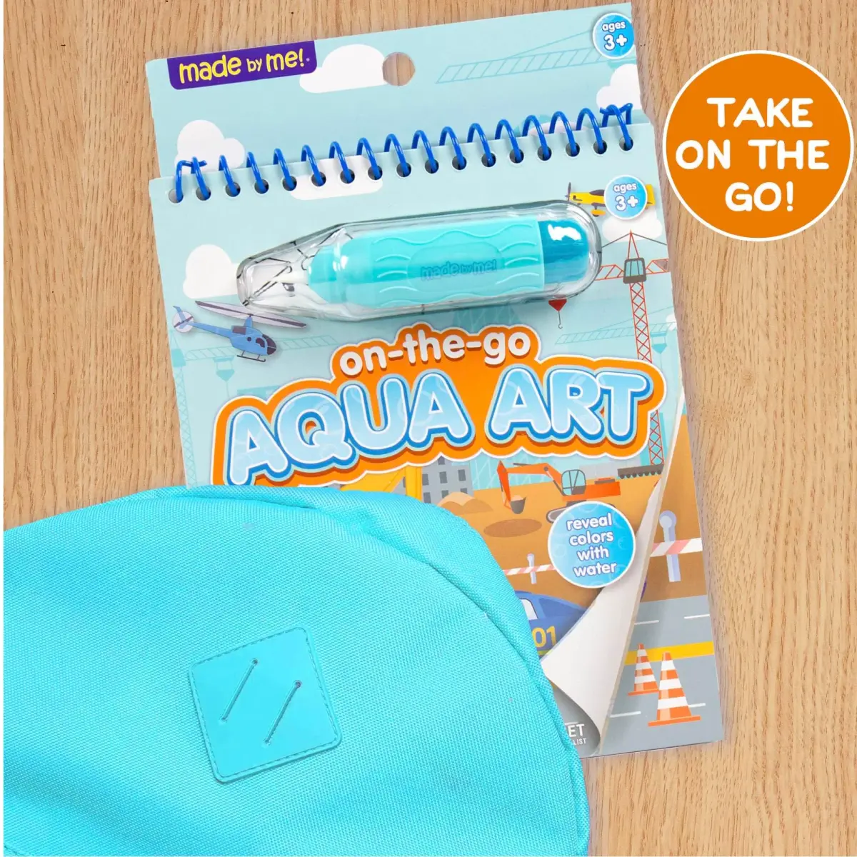 Horizon Group USA Made By Me Aqua Art Transportation Mess-Free Water Coloring Book 4 Pages | Reusable Toddler Travel Toy - view 4