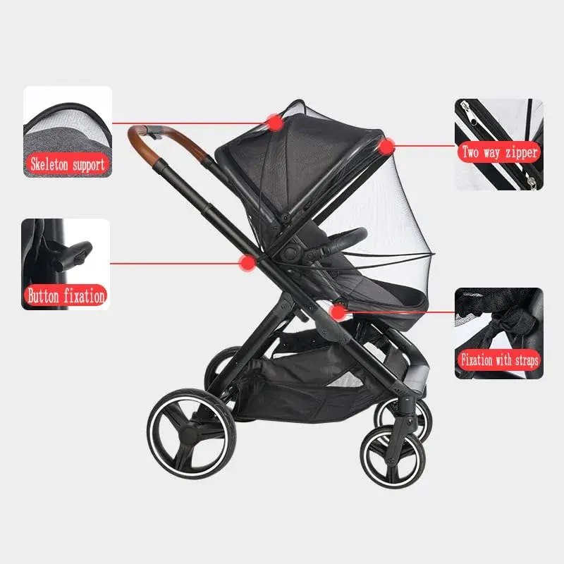 WVMKOR Baby Stroller Mosquito Net Blue | Universal Fit for 43-100cm Strollers - view 3