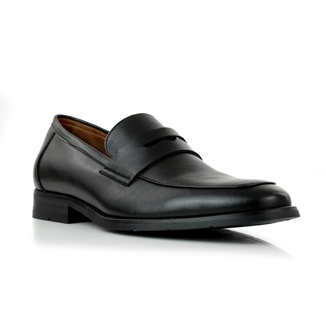 Ferro Aldo Mateo Men's Modern Penny Loafer Black Size 8 (2.54 cm Heel) | Sleek Slip-on Dress Shoe for Business - main product image