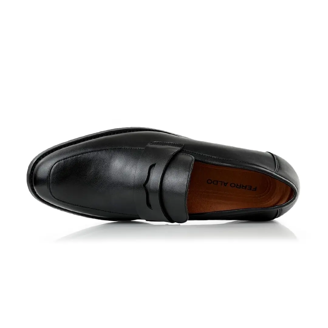 Ferro Aldo Mateo Men's Modern Penny Loafer Black Size 8 (2.54 cm Heel) | Sleek Slip-on Dress Shoe for Business - view 7