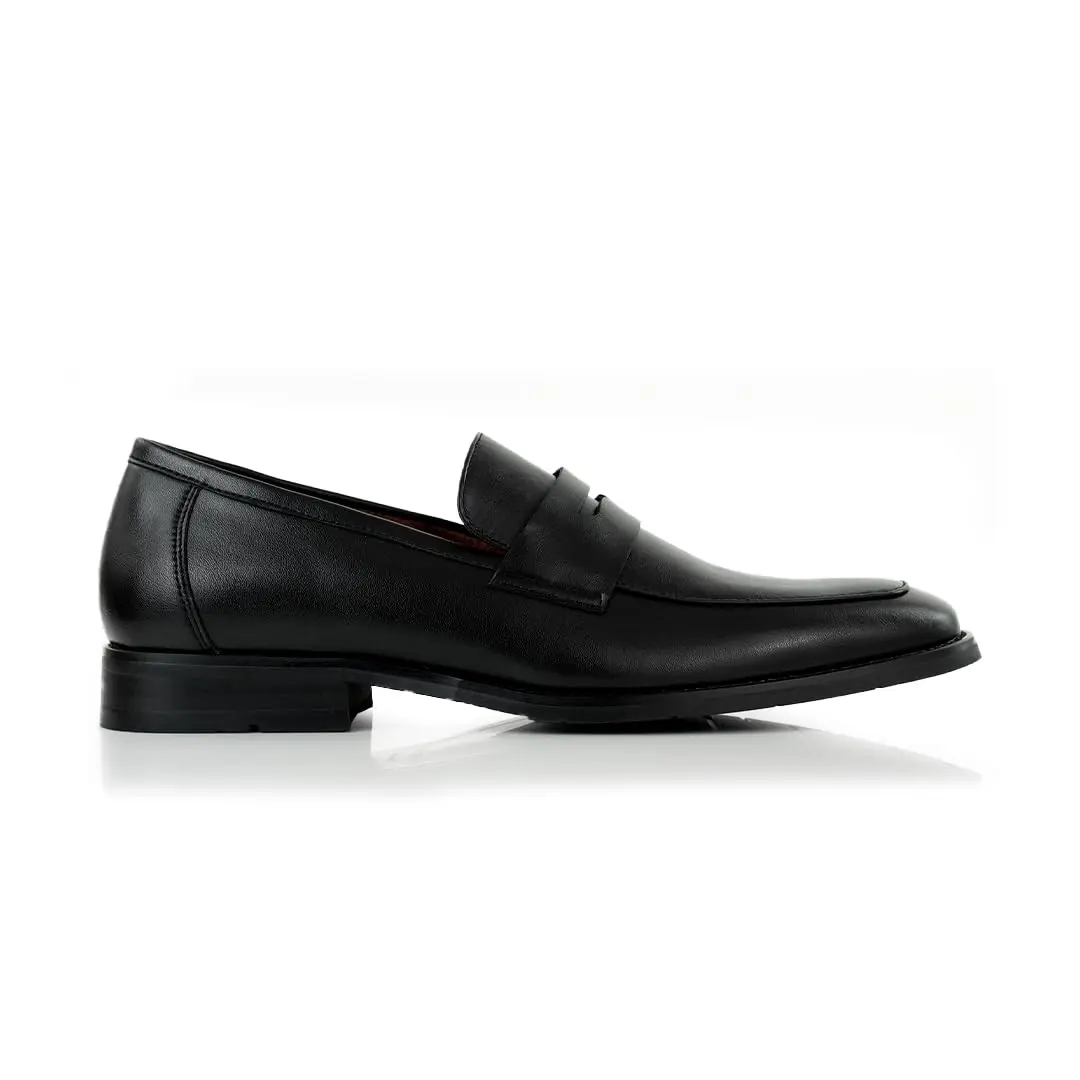 Ferro Aldo Mateo Men's Modern Penny Loafer Black Size 8 (2.54 cm Heel) | Sleek Slip-on Dress Shoe for Business - view 2