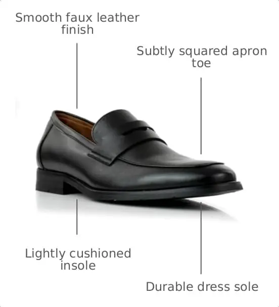 Ferro Aldo Mateo Men's Modern Penny Loafer Black Size 8 (2.54 cm Heel) | Sleek Slip-on Dress Shoe for Business - view 3
