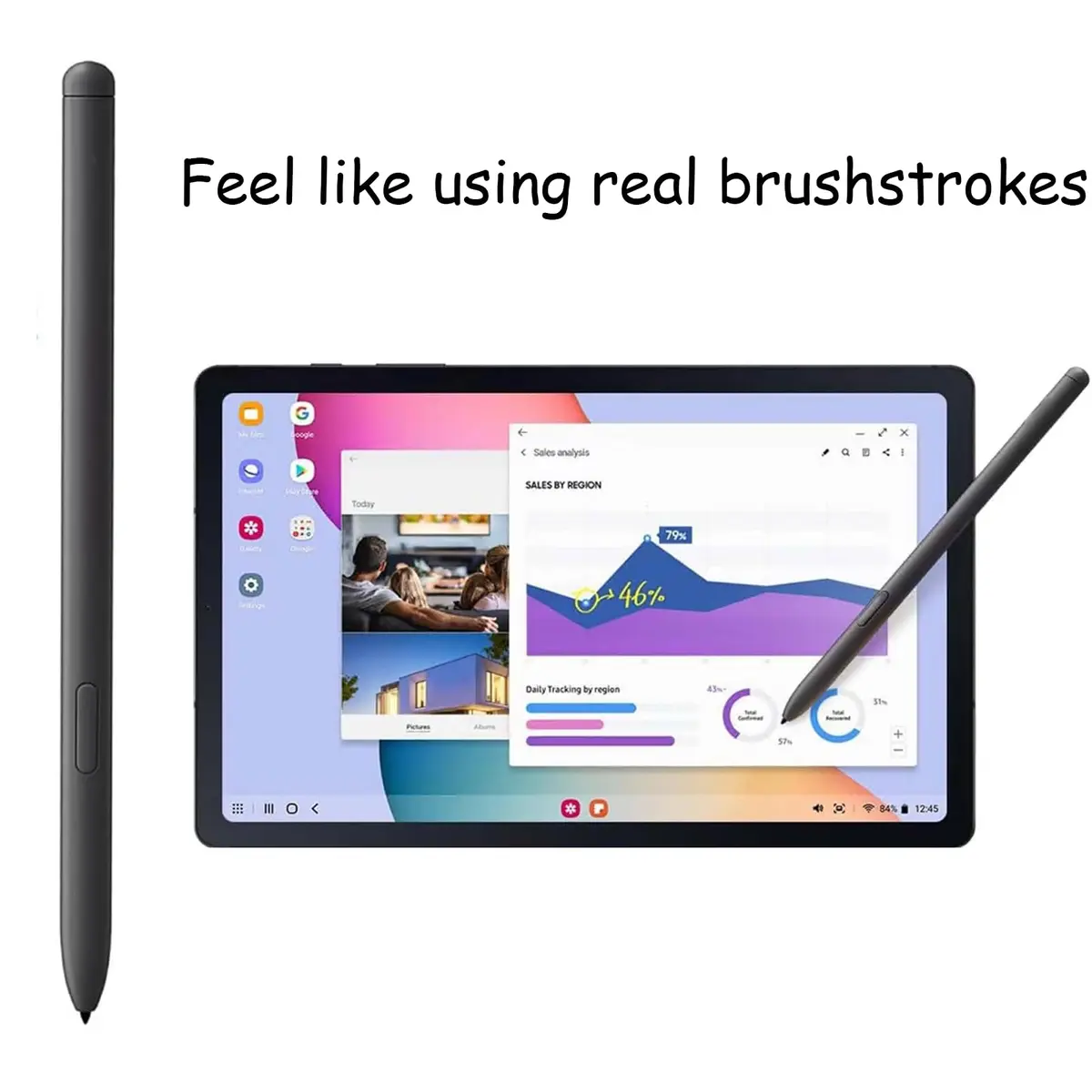 Anglepingping Gray 2 Pack S6 Lite Stylus Pen for Samsung Galaxy | Precise Touch & Durable (70-120 chars) - view 3