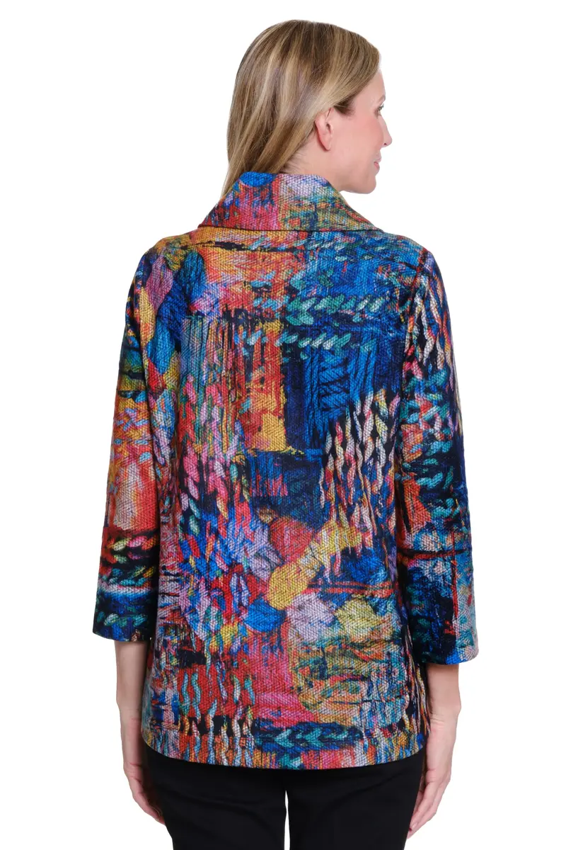 Ali Miles Brushed Knit Button Front Jacket 3X | Casual Women's Coat with Pockets - view 2