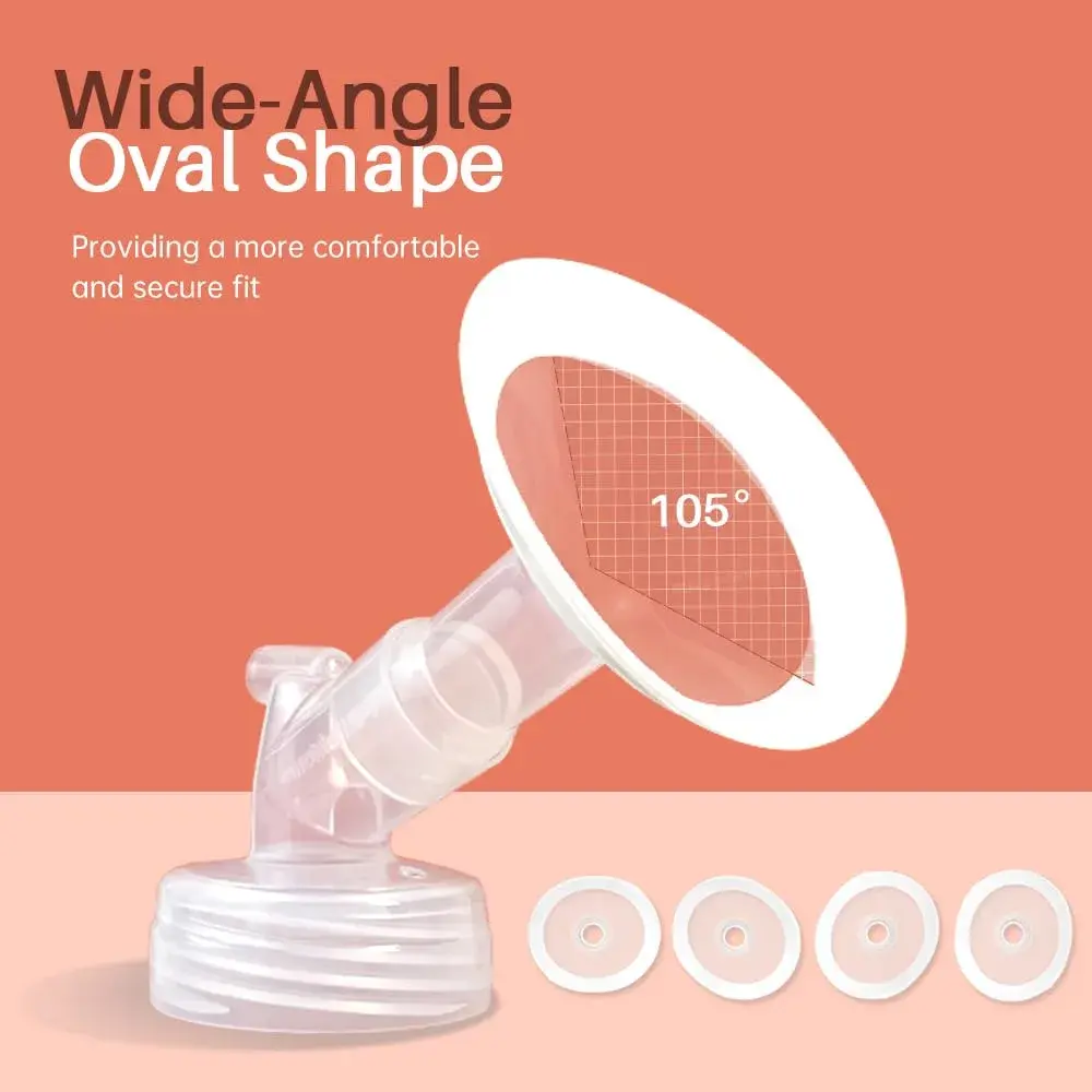 PumpMom-us 17mm Oval Flanges with Soft Rim, 2-Pack | Compatible with Spectra S2 S1 9 Plus Breast Pumps - view 5