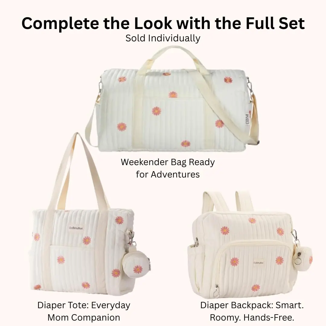 GOBABYMART 3pc Diaper Bag Tote Set with Changing Pad & Pacifier Case | Hospital & Travel Baby Care - view 9