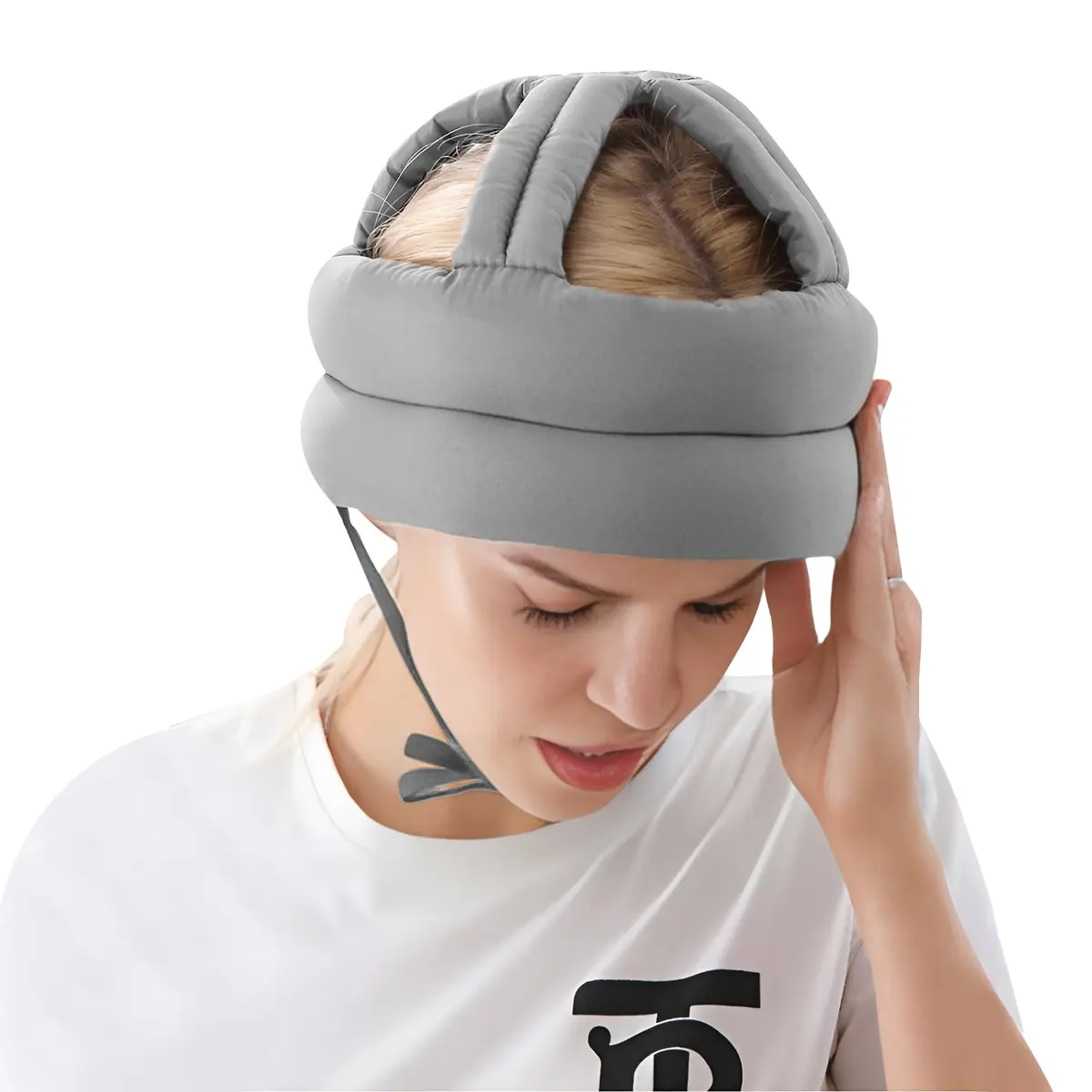 PENINSULA LOVE Elderly Protective Hat Thick Soft Helmet Seniors Anti-Fall Head Protection Hat Adjustable Safety Helmet Bump Cap for Old Man Surgery Recovery Head Injury Stroke Patient (A-Grey) 50-73cm - view 2