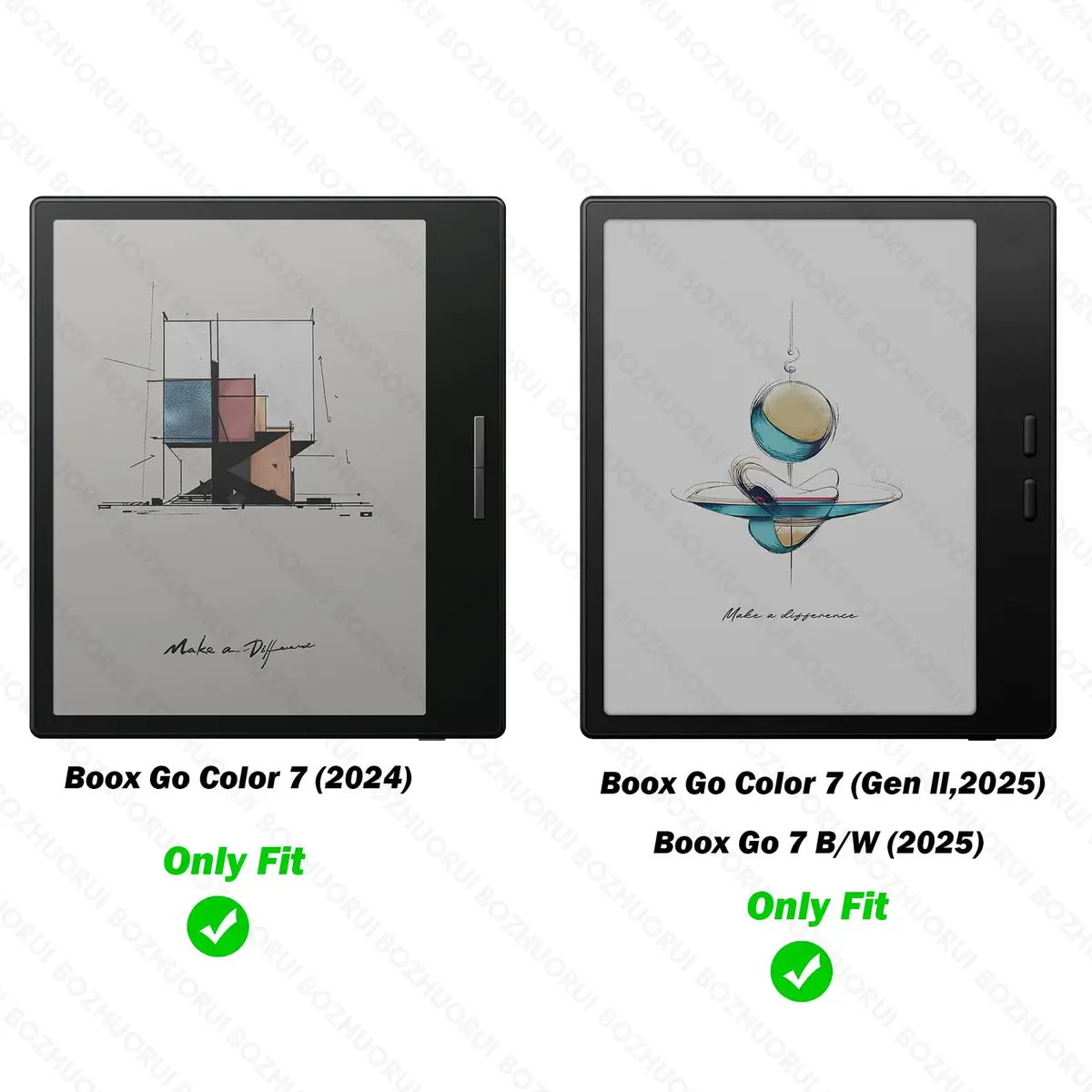 BOZHUORUI Magnetic Case for Boox Go 7 & Boox Page | Slim Auto Sleep Cover in Black - view 2