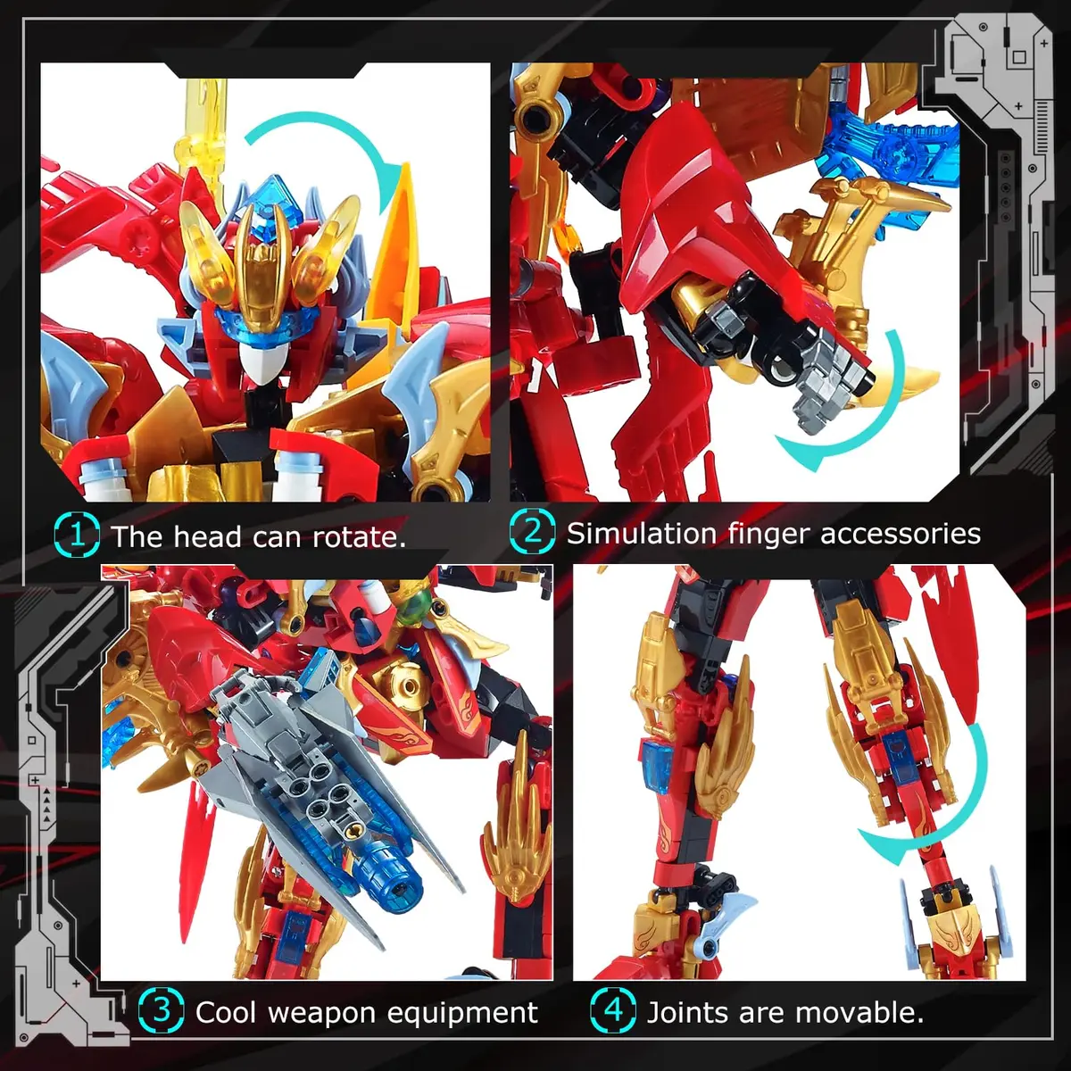 TIALLOW Phoenix Mecha Building Toy Transform Robotic Set Hero Figure Model Kit 531 Pieces | Educational STEM Toy - view 4