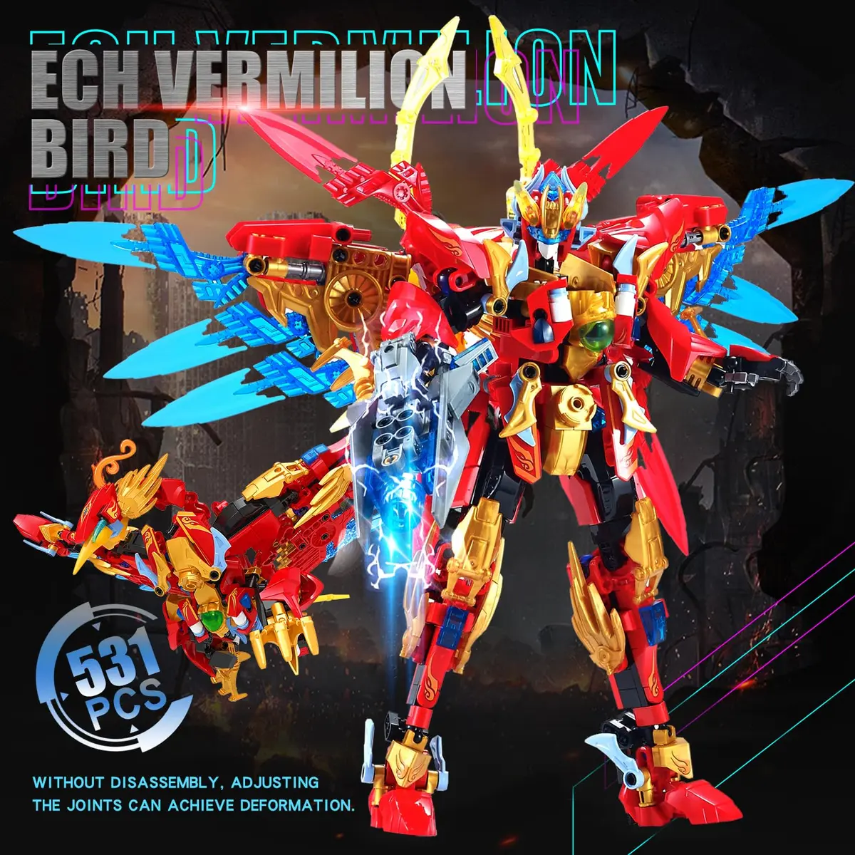 TIALLOW Phoenix Mecha Building Toy Transform Robotic Set Hero Figure Model Kit 531 Pieces | Educational STEM Toy - view 2