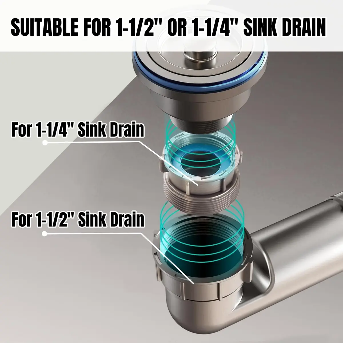 COLDDD Flexible Double Kitchen Sink Drain Kit 1-1/2 in | Space-Saving, Durable, Easy Install - view 5