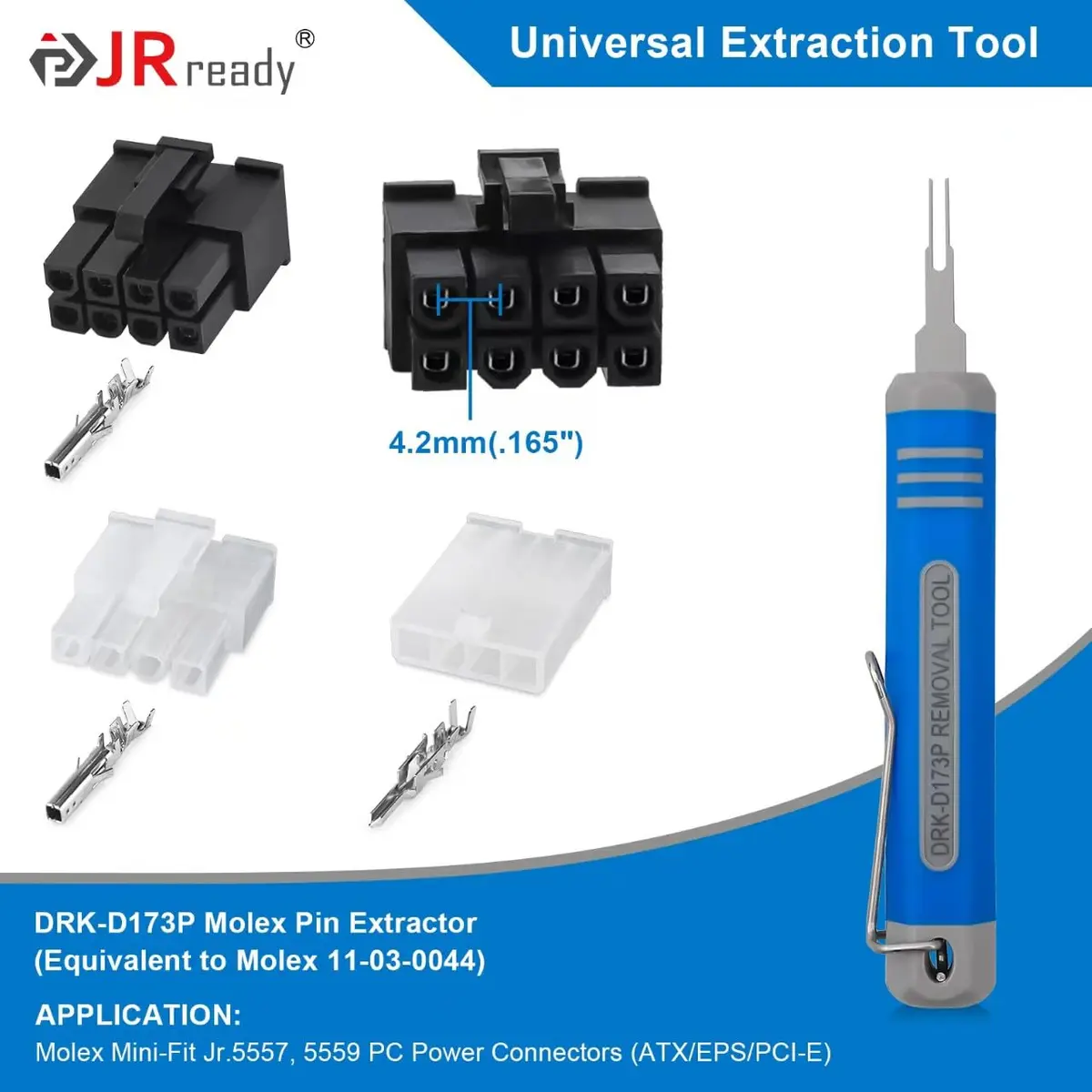 JRready Mini-Fit Jr. Extraction Tool for Molex 11-03-0044 | ATX, EPS, PCI-E Connectors - view 2