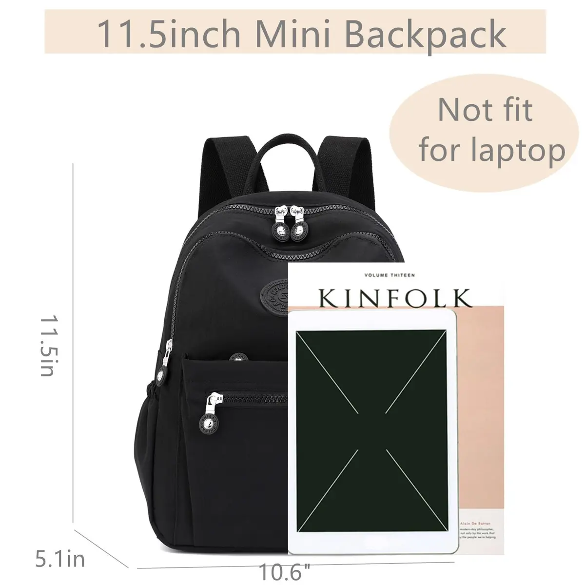 Tanweibago Mini Nylon Women Backpack Purse Lightweight Waterproof Travel Multi-Pockets | Compact & Durable - view 6