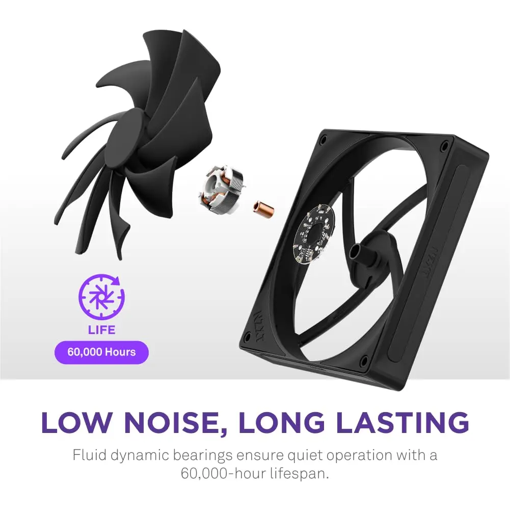 NZXT F140Q 140mm Quiet Airflow PC Case Fan - Black | Low Noise, PWM Control - view 5