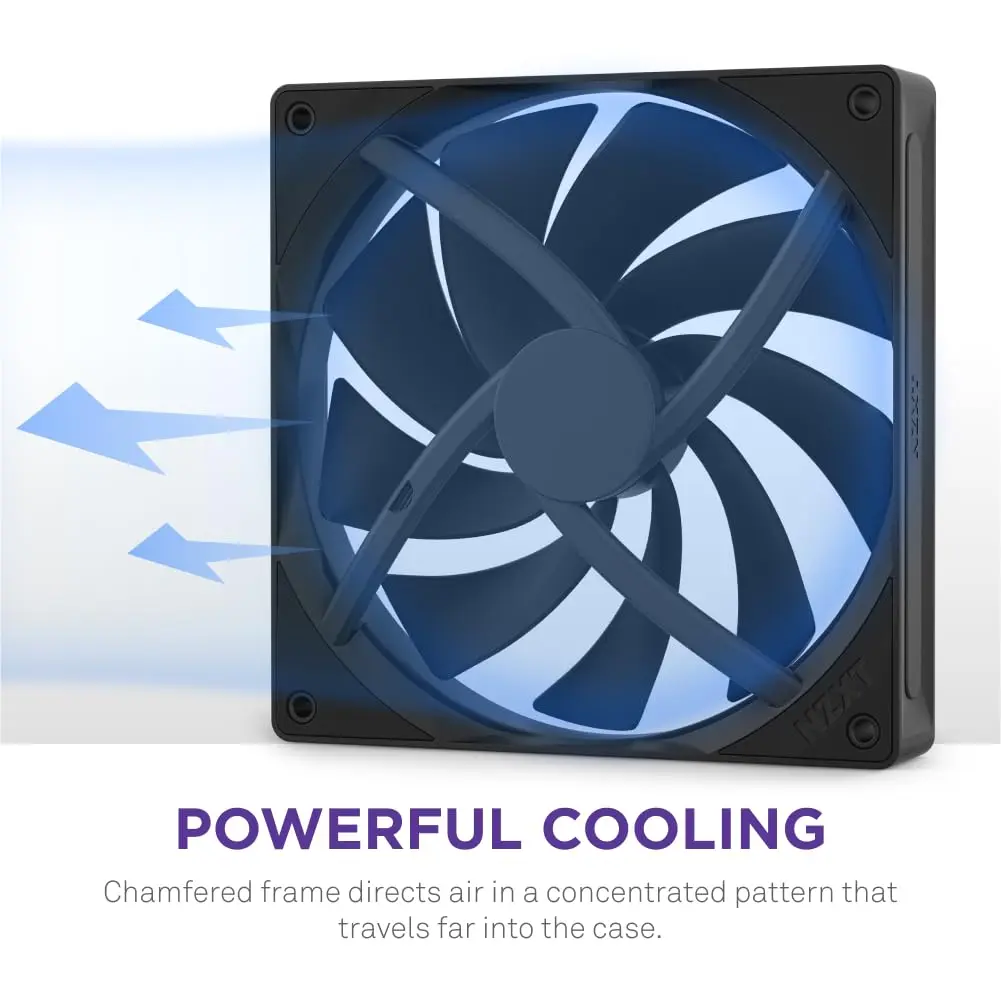 NZXT F140Q 140mm Quiet Airflow PC Case Fan - Black | Low Noise, PWM Control - view 4