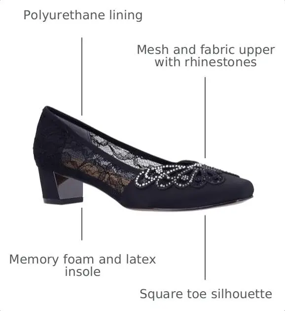 J.Reneé Zofia Black 9 Medium | Square Toe Pump with Memory Foam Insole - view 4
